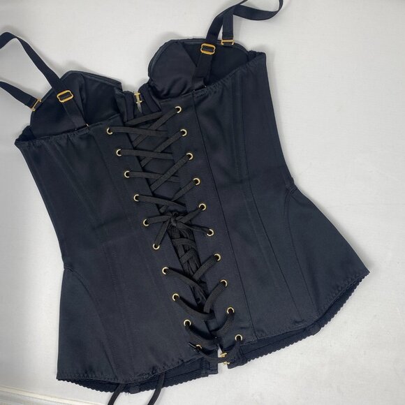 Agent Provocateur Mercy Black Satin Corset AP4 Large - Picture 10 of 13